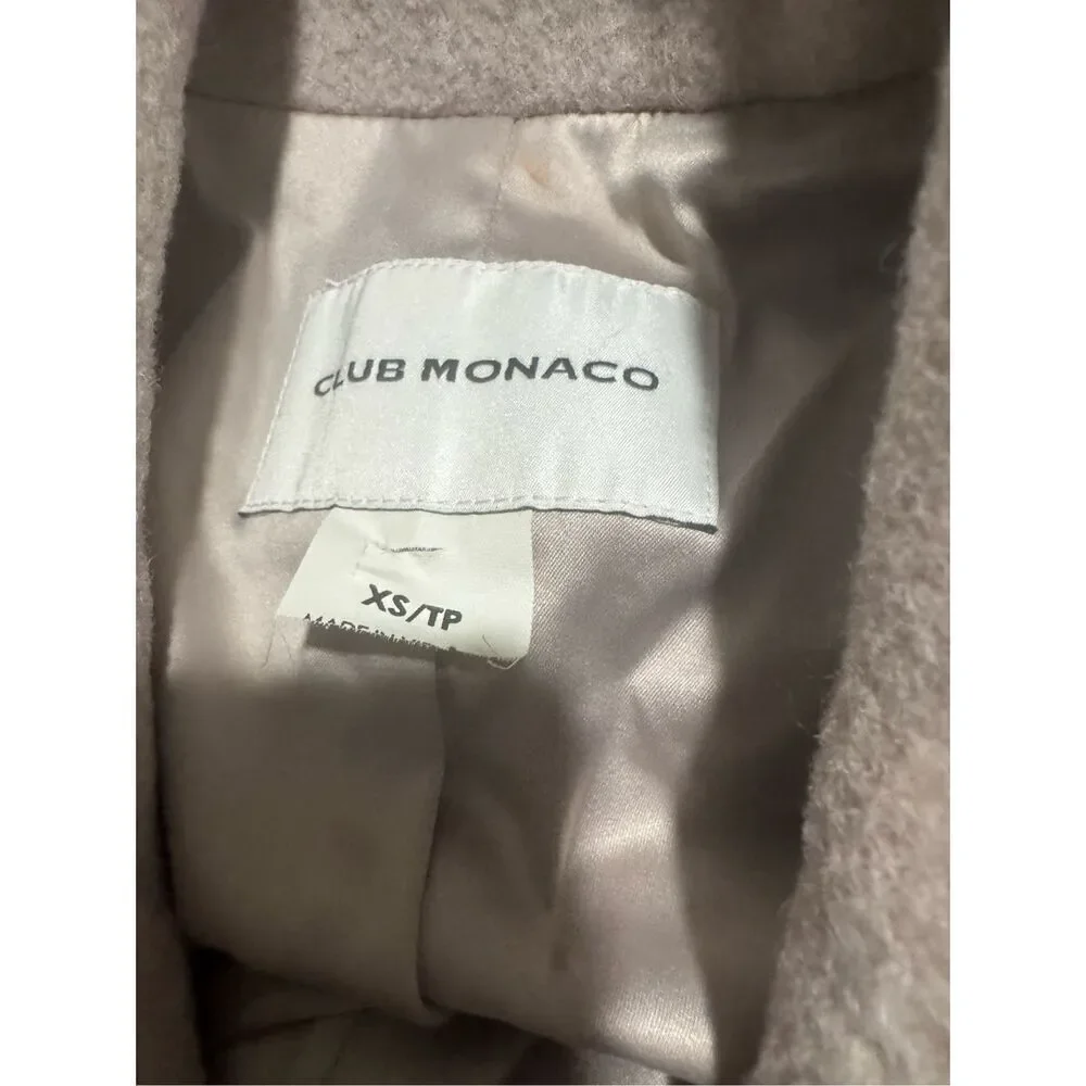 Club Monaco Daylina wool blend light blush long coat XS